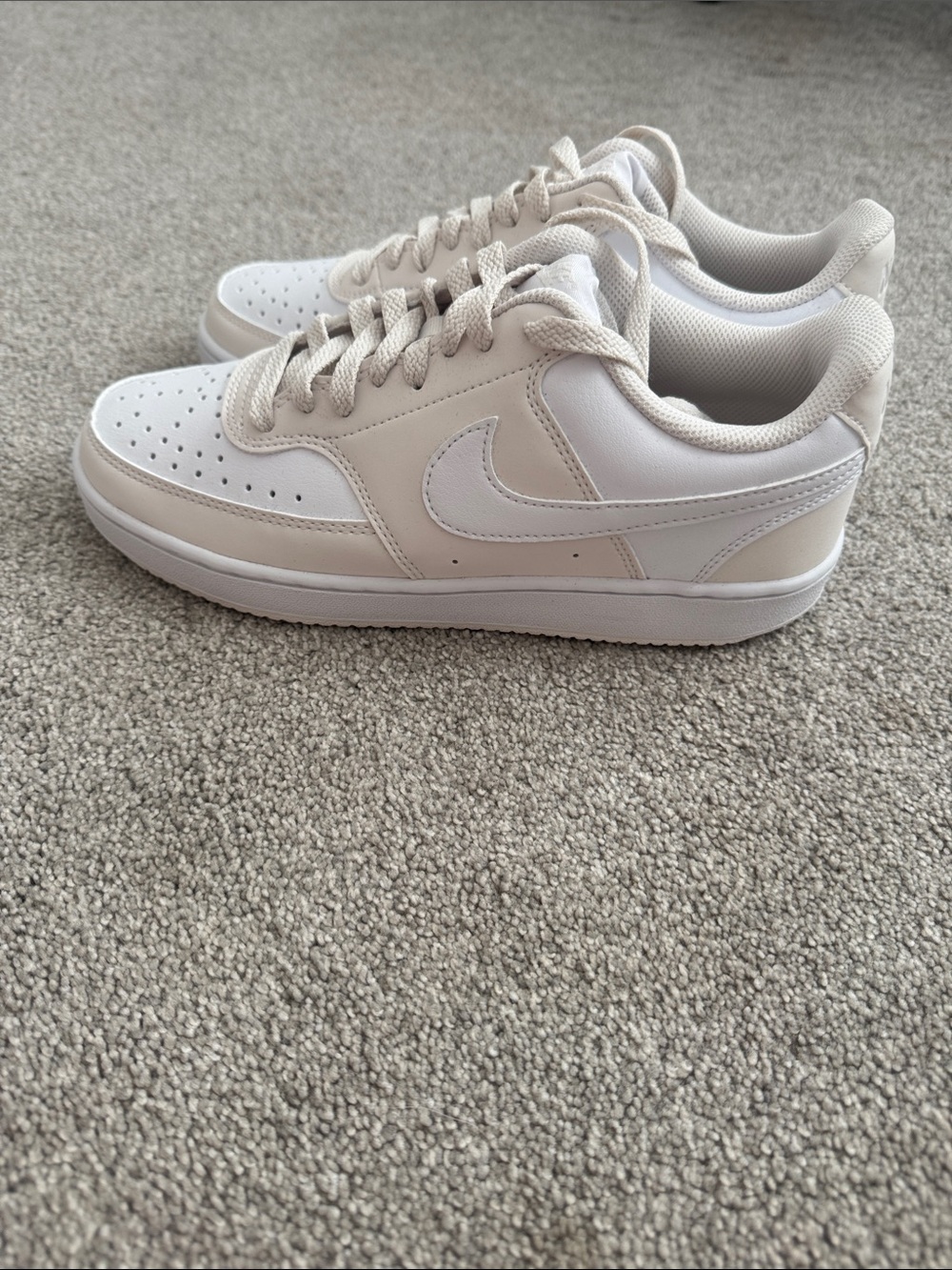 Nike Women’s Court Vision Low-Top Sneakers in White and Cream